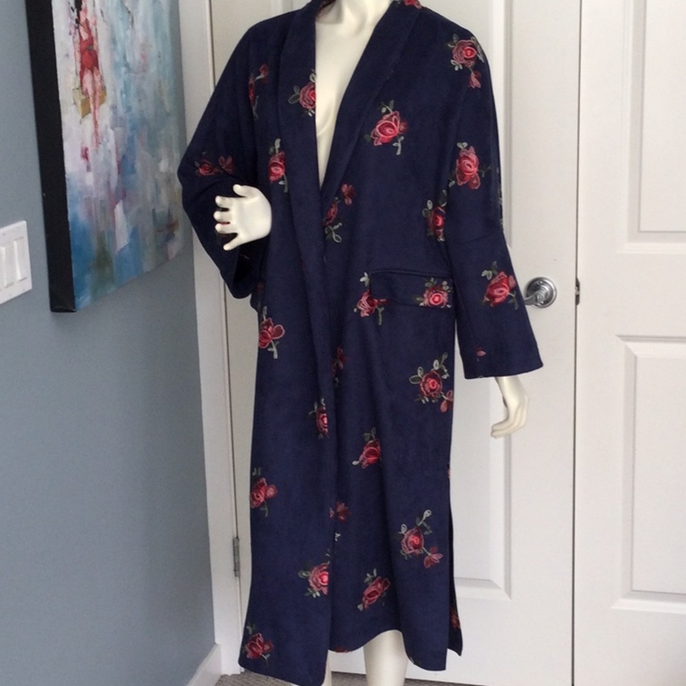 Oversized microsuede embroidered coat - washable!  Fits size S to XL